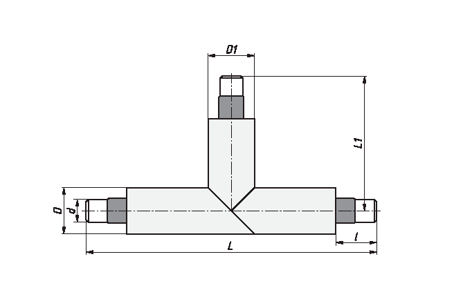 Тройник стальной с наружным АКП теплогидроизолированный ППУ
