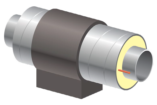 Элемент неподвижной опоры тип 3-А теплогидроизолированный ППУ для надземной и канальной прокладке при прокладке одного кабеля