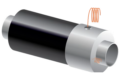 Труба стальная теплогидроизолированная ППУ с металлической заглушкой изоляции и кабельным выводом